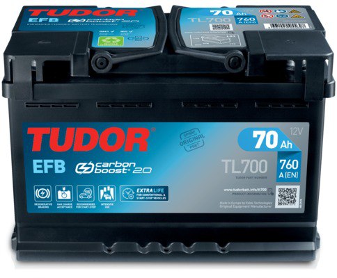BATERIA EFB 12V 70Ah 720A + DRCHA TUDOR TL700