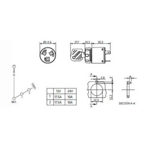 LLAVE DE CONTACTO 3 TERMINALES KEYA 470013V - Imagen 3