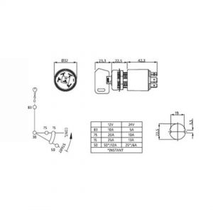 LLAVE DE CONTACTO Y ARRANQUE 5 TERMINALES KEYA 470004V - Imagen 3
