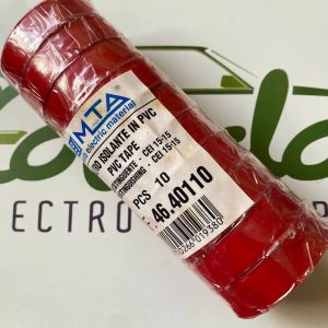 PACK 10 PCS ROLLO CINTA AISLANTE DE PVC ROJA MTA 4640110 - Imagen 1