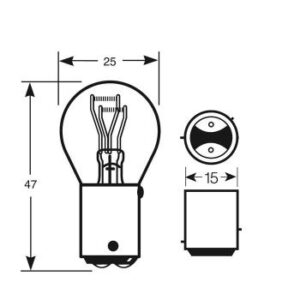 LAMPARA 12V 21/4W 2 POLOS BAZ15d RING R566 - Imagen 2