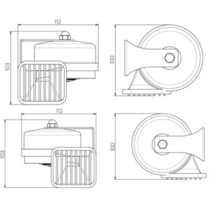 BOCINA DE CARACOL ELECTROMAGNETICA 12V LEB TN92/2