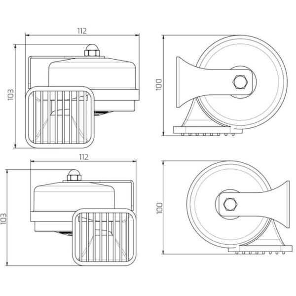 BOCINA DE CARACOL ELECTROMAGNETICA 12V LEB TN92/2