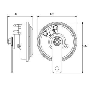 K125 L 12V BOCINA DE DISCO ELECTROMAGNÉTICO | ø125