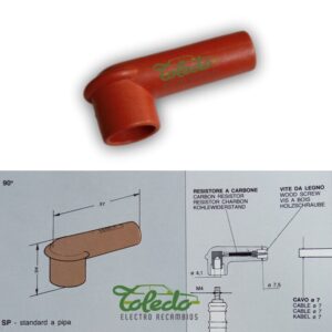 Conector pipa de bujía 57 mm para cable de hasta 7 mm Gran Canaria