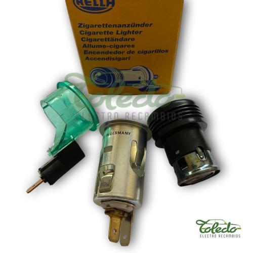 Encendedor de cigarrillos Hella de 12V con luz verde. Compatible con vehículos clásicos y modernos. Fácil instalación y calidad alemana garantizada. LAS PALMAS DE GRAN CANARIA